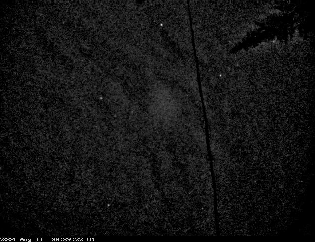 2 bright Perseids through the clouds