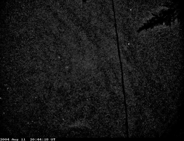 Bright Perseid through the clouds