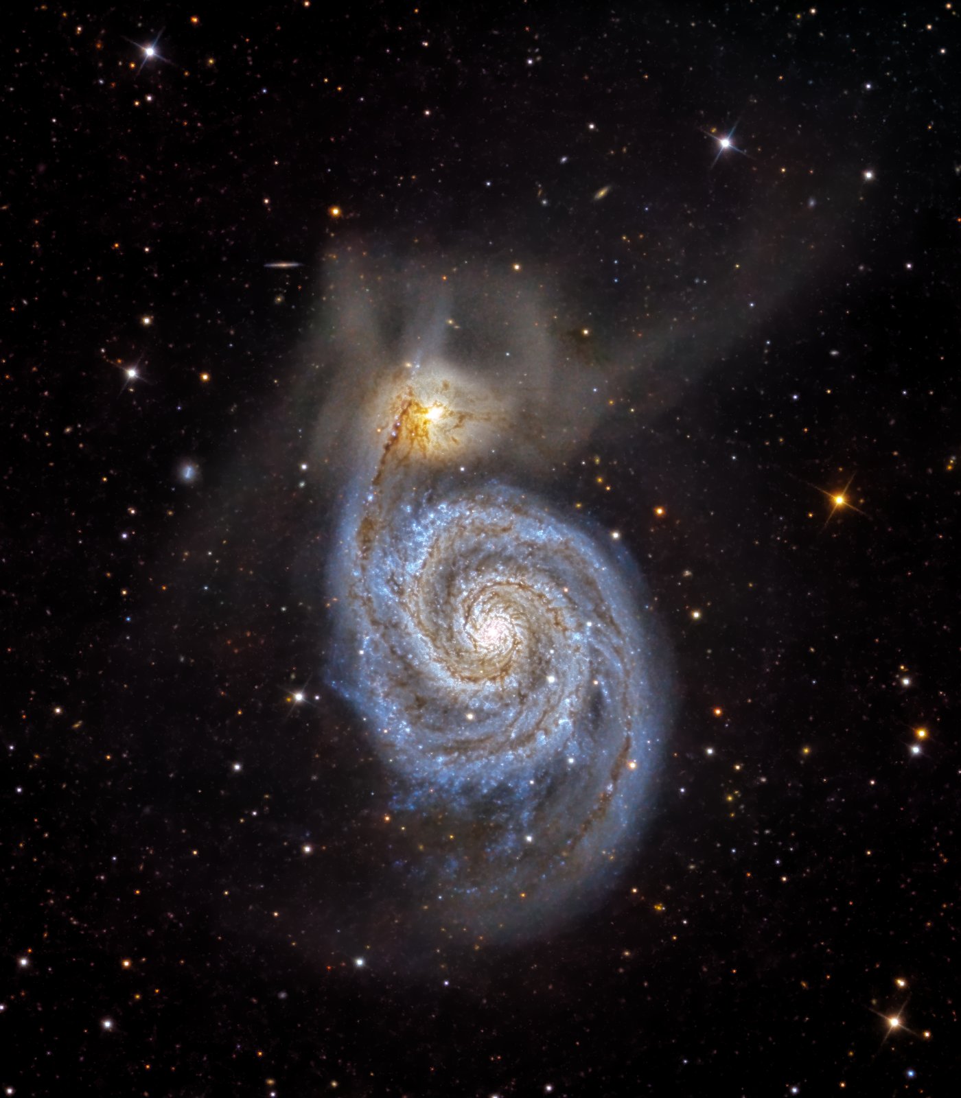 M51 (NGC 5194 and NGC 5195, Whirlpool Galaxy) in continuum light