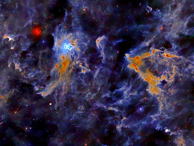 Iris Nebula and Molecular Clouds in Cepheus