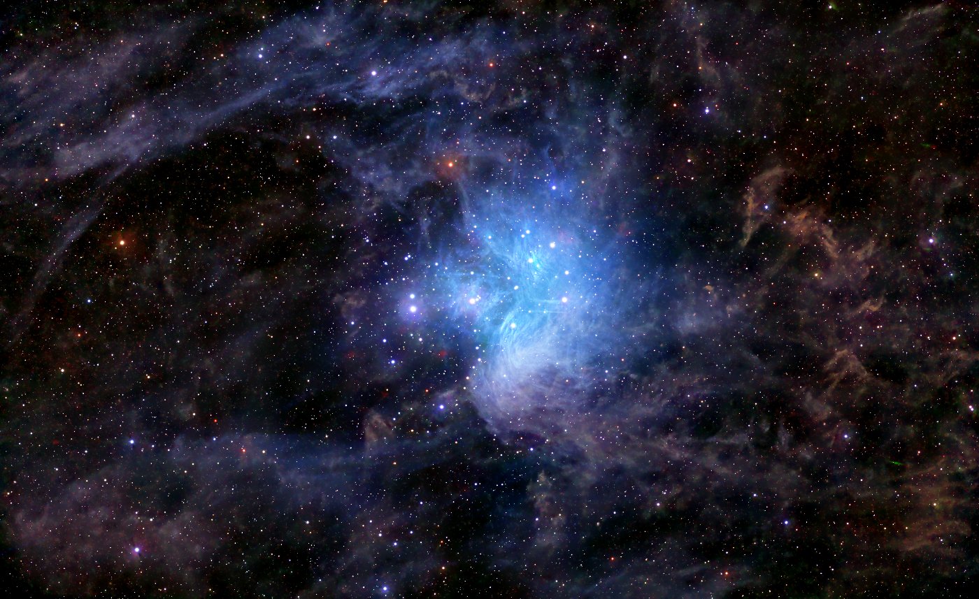 Pleiades (M45) with SDSS I', R' and G' filters
