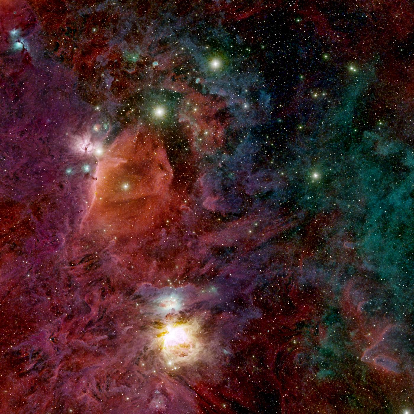 Orion region: M42, Running Man Nebula, Horsehead Nebula, Flame Nebula
