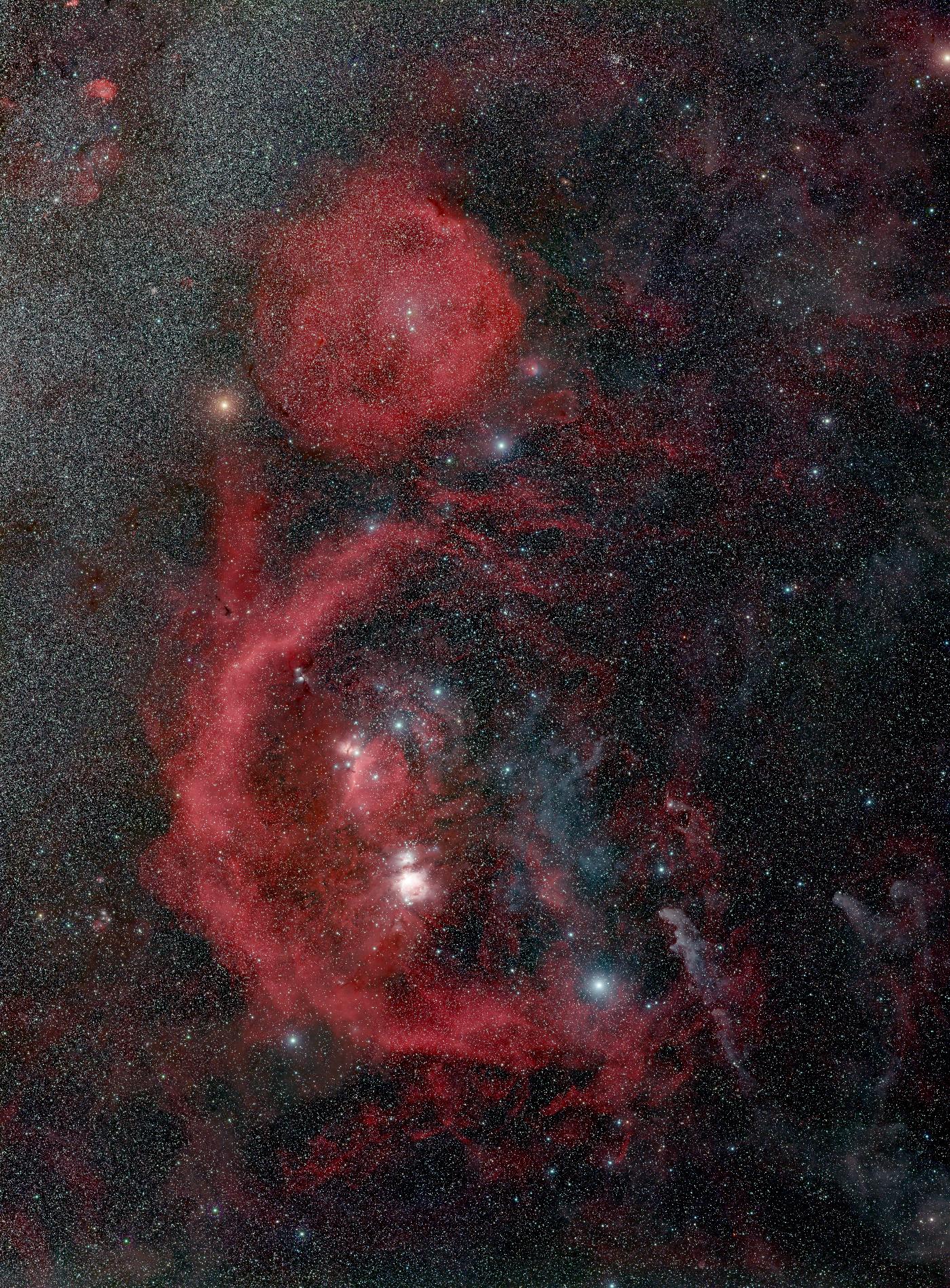Orion region in RGB